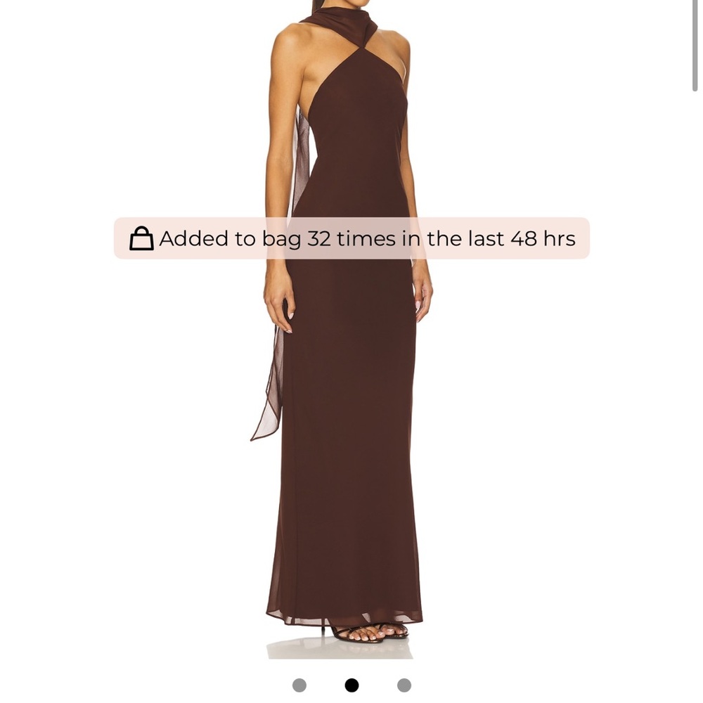 Brown Halter Neck Evening Gown